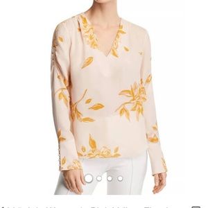 Joie pink cream floral print blouse.
